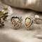 Scrollwork Heart Stud Earrings, Sterling Silver, 12k Rose and Green Gold Black Hills Gold