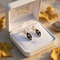Antiqued Diamond-Cut Clip-On Earrings, Sterling Silver, 12k Green and Rose Gold Black Hills Gold Motif