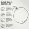 Diamond Love Bolo Bracelet for Women, Rhodium-Plated Sterling Silver Adjustable Slider Bracelet with Diamond Accent, Romantic Love Bracelet Jewelry, 8 Inch