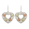 Heart Open-Work Earrings, Sterling Silver, 12k Green and Rose Gold Black Hills Gold Motif