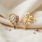 Diamond-Cut Split Leaf Earrings, 10k Gold Trim, 12k Green and Rose Gold Black Hills Gold Motif