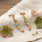 Three Frosty Leaves Earrings, 10k Yellow Gold, 12k Green and Rose Gold Black Hills Gold Motif