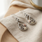 Mirror Polished Swirl Earrings, Sterling Silver, 12k Green and Rose Gold Black Hills Gold Motif