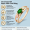 Oval Created Emerald Ring, 10k Yellow Gold, 12k Green and Rose Gold Black Hills Gold Motif, Size 6.5