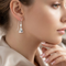 Round Mystic Fire Topaz Triangle Earrings, Sterling Silver, 12k Green and Rose Gold Black Hills Gold Motif