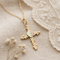 Cross Necklace in 10k Yellow Gold, 12k Green and Rose Gold Black Hills Gold Motif, 18"