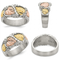 Fancy Victorian-Style Band, Sterling Silver 12k Rose Gold, 12k Green Gold Black Hills Gold Motif, Matching Rings for Men and Women