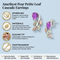Amethyst Pear Petite Leaf Cascade Earrings, Sterling Silver, 12k Green and Rose Gold Black Hills Gold Motif