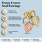 Frosty Leaves Stud Earrings, 10k Yellow Gold, 12k Green and Rose Gold Black Hills Gold Motif