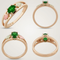 Oval Created Emerald Ring, 10k Yellow Gold, 12k Green and Rose Gold Black Hills Gold Motif, Size 6.5