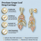 Precious Grape Leaf Drop Earrings, 10k Yellow Gold, 12k Green and Rose Gold Black Hills Gold Motif