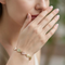 Heart Shape Grape Leaves Bracelet, 10k Yellow Gold, 12k Green and Rose Gold Black Hills Gold Motif, 7.5"