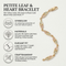 Petite Heart Leaf Bracelet for Women, 10K Yellow Gold Black Hills Gold with 12K Green & Rose Gold Leaves, Tri-Tone Heart Link Bracelet, 7 Inch