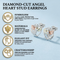 Diamond-Cut Angel Heart Stud Earrings, Sterling Silver, 12k Rose and Green Gold Black Hills Gold