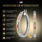 Tri-Color Openwork Scroll Oval Hoop Earrings in Sterling Silver with 12k Green and Rose Gold Leaves, Black Hills Gold Botanical Jewelry for Women with Hinged Closures