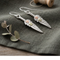 Diamond-Cut Feather Earrings Sterling Silver, 12k Green and Rose Gold Black Hills Gold Motif