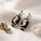 Marquise Onyx Earrings, Sterling Silver, 12k Green and Rose Gold Black Hills Gold Motif