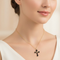 Black Passion Cross Pendant Necklace, 10k Yellow Gold, 12k Green Gold, 12k Rose Gold Black Hills Gold, 18''