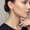 Diamond-Cut Heart Earrings, Sterling Silver, 12k Green and Rose Gold Black Hills Gold Motif