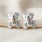 Frog Stud Earrings, Sterling Silver, 12k Green and Rose Gold Black Hills Gold Motif