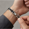 Men’s Stainless Steel Bicycle Chain Link Bracelet with Black Rubber Inlay, 316L Hypoallergenic Heavy Link Biker Bracelet, Fold-Over Clasp, 8.25 Inch