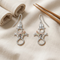 Diamond-Cut Snowman Earrings, Sterling Silver, 12k Green and Rose Gold Black Hills Gold Motif