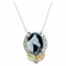 Cameo Horseshoe Pendant Necklace, Sterling Silver, 12k Green and Rose Gold Black Hills Gold Motif, 18"