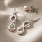 Infinity Earrings, Sterling Silver, 12k Green Gold and Rose Gold Black Hills Gold Motif