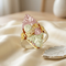 Ave 369 10k Yellow Gold Frosty Leaves Pointer Ring, 12k Rose and Green Black Hills Gold
