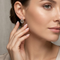 Diamond-Cut Hummingbird Oval Earrings, Sterling Silver, 12k Green and Rose Gold Black Hills Gold Motif