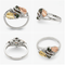 Marquise Mystic Fire Topaz Ring, Sterling Silver, 12k Green and Rose Gold Black Hills Gold Motif