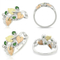 Lab Created Soude Emerald May Birthstone Ring, Sterling Silver, 12k Green and Rose Gold Black Hills Gold Motif, Size 5.25