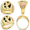 Men's Eagle Ring with Oval Onyx, 10k Yellow Gold, 12k Green and Rose Gold Black Hills Gold Motif