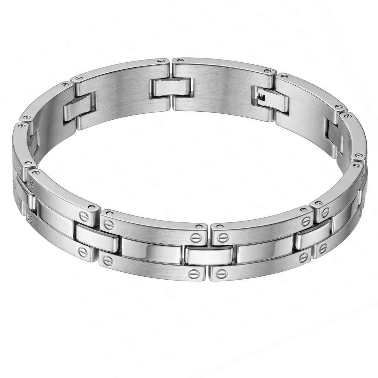 Men's Titanium Matte and Polished 8mm Bracelet, 8.5 Inches