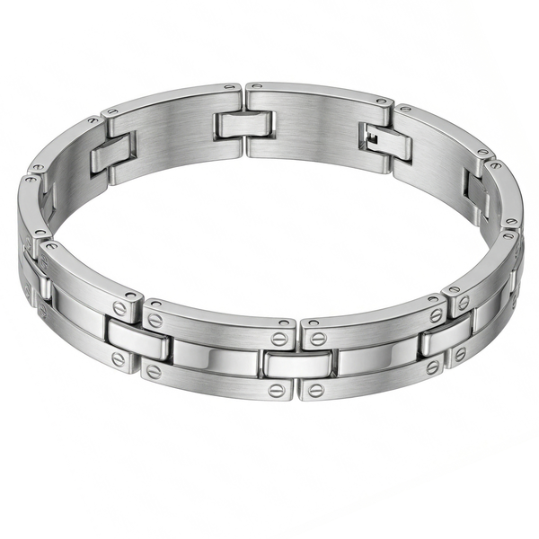 Men's Titanium Matte and Polished 8mm Bracelet, 8.5 Inches