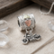 Black Hills Gold Motorcycle Charm Bead – Sterling Silver with 12K Green & Rose Gold Leaves, Biker Dangle Bracelet Charm