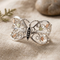 Antique Scrollwork Butterfly Bracelet, Sterling Silver, 12k Green and Rose Gold Black Hills Gold Motif, 7"