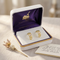 Ave 369 Diamond-Cut Semi Hoop Earrings, 10k Yellow Gold, 12k Green and Rose Gold Black Hills Gold Motif