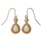 Opal Cabochon Pear Teardrop Earrings, 10k Yellow Gold, 12k Rose and Green Gold Black Hills Gold Motif