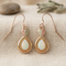 Opal Cabochon Pear Teardrop Earrings, 10k Yellow Gold, 12k Rose and Green Gold Black Hills Gold Motif