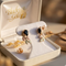 Onyx Pear Petite Leaf Cascade Earrings, 10k Yellow Gold, 12k Green and Rose Gold Black Hills Gold Motif