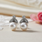 White Freshwater Cultured Pearl and Diamond Earrings, Rhodium-Plated 14k White Gold (6-6.5MM) (.07 Ctw, GH Color, I1 Clarity)