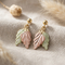 Ave 369 Ball Post Earrings, 10k Yellow Gold, 12k Green and Rose Gold Black Hills Gold Motif
