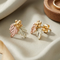 Leaves with Grapes Stud-Earrings, 10k Yellow Gold, 12k Green and Rose Gold Black Hills Gold Motif