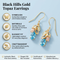 Oval Blue Topaz Earrings, 10k Yellow Gold, 12k Green and Rose Gold Black Hills Gold Motif