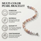 Freshwater Cultured Multi-Color Pearl Strand Bracelet, 8 MM - 9 MM, Sterling Silver 7.75 Inches