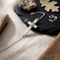 Sideways Cross Bracelet, Sterling Silver, 12k Green and Rose Gold Black Hills Gold Motif, 8"