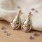 Rope Trim Teardrop Dangle Earrings, 10k Yellow Gold, 12k Green and Rose Gold Black Hills Gold Motif