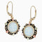 Created Opal Antiqued Earrings, 10k Yellow Gold, 12k Green and Rose Gold Black Hills Gold Motif
