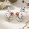 Opal Rose Earrings, Sterling Silver, 10k Yellow Gold, 12k Green and Rose Gold Black Hills Gold Motif